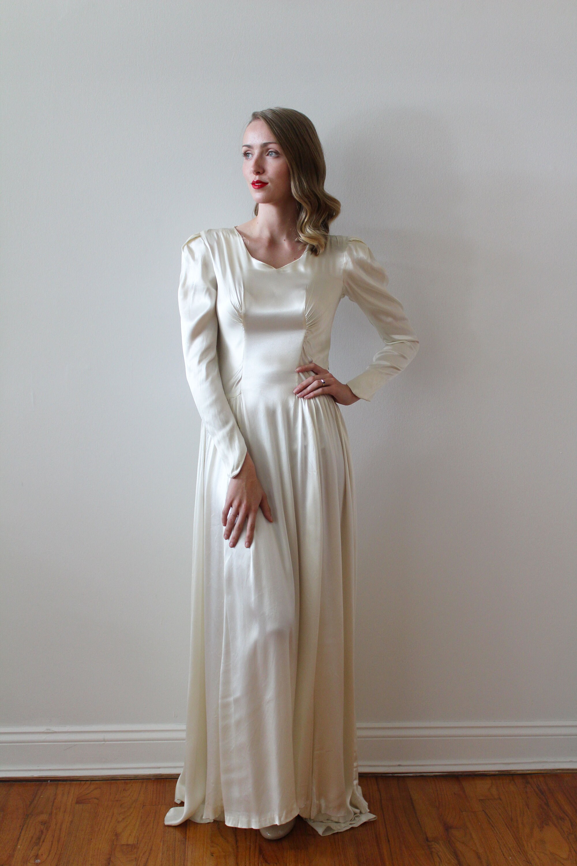 vintage silk charmeuse wedding dress Sustainable Vintage Wedding Dresses