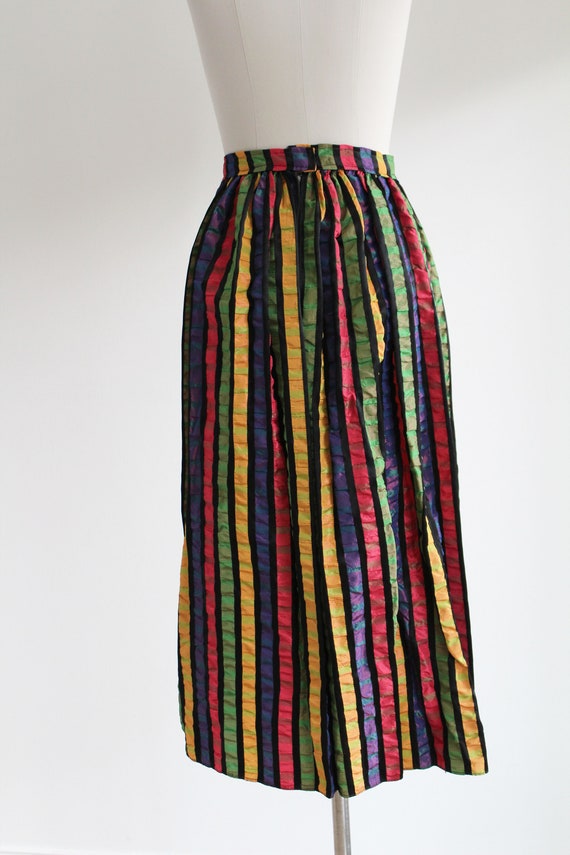 Vintage 1970s Full Length Skirt with Vertical Rai… - image 6