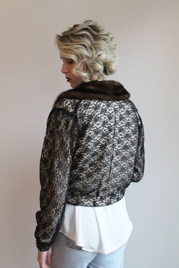 Vintage Bridal Ivory wool blend sweater with blac… - image 9