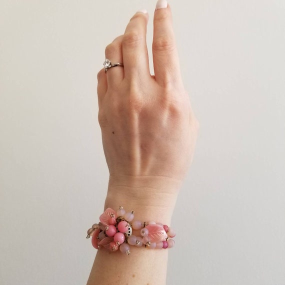Pink Germany Vintage 1950's West Germany Signed Pink Floral theme … - Gem