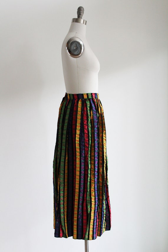 Vintage 1970s Full Length Skirt with Vertical Rai… - image 4