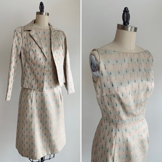 Vintage 1960's Sheath Dress with Matching Jacket … - image 1