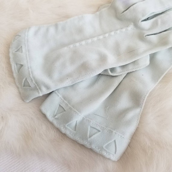 Vintage Baby Blue tone Short Gloves Shower, Wedding… Gem