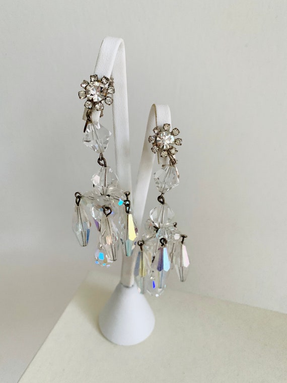 Vintage 1960's AB Crystal tone Chandelier Stateme… - image 1