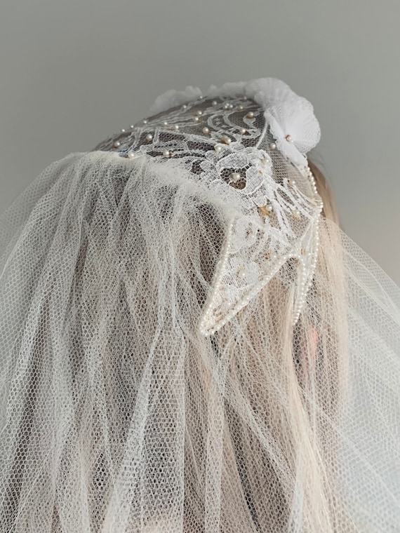 Vintage 1950's Miss Lillian Bridal Veil With Headpiece - Vintage