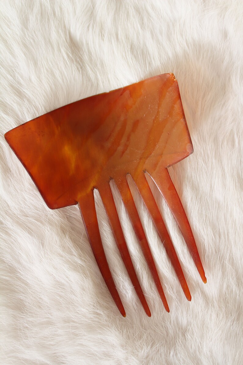 Antique Dark Amber Lucite / Celluloid Art Deco Mantilla Hair Comb - Etsy