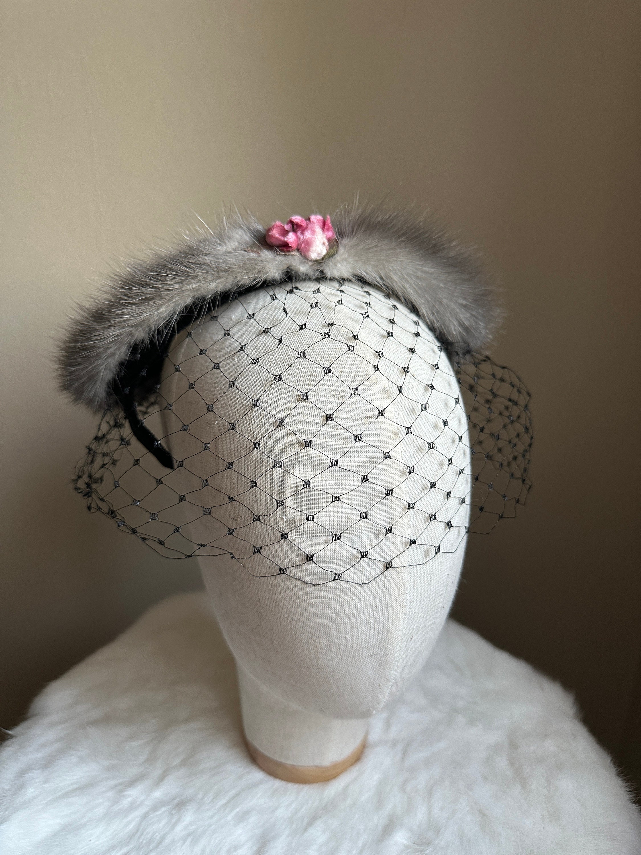 Vtg 1940s Black Velvet Pillbox Hat Birdcage Veil Fascinator Mourning Vintage Black Pillbox Hat Veil - Etsy main image 4