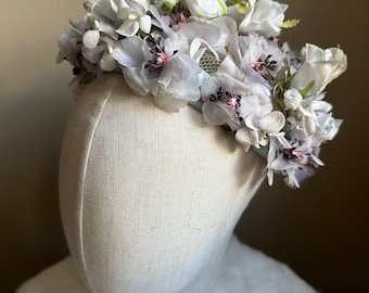 Vintage Lavender Floral Hat, 1950s Garden Party Decor - Etsy display picture 3