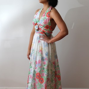 Vintage 1970s Deadstock Wildflower and Butterfly Cotton Maxi Dress image 7