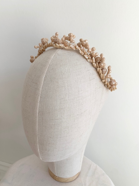 Vintage 1950's Handmade Sparkle Bridal Headpiece -