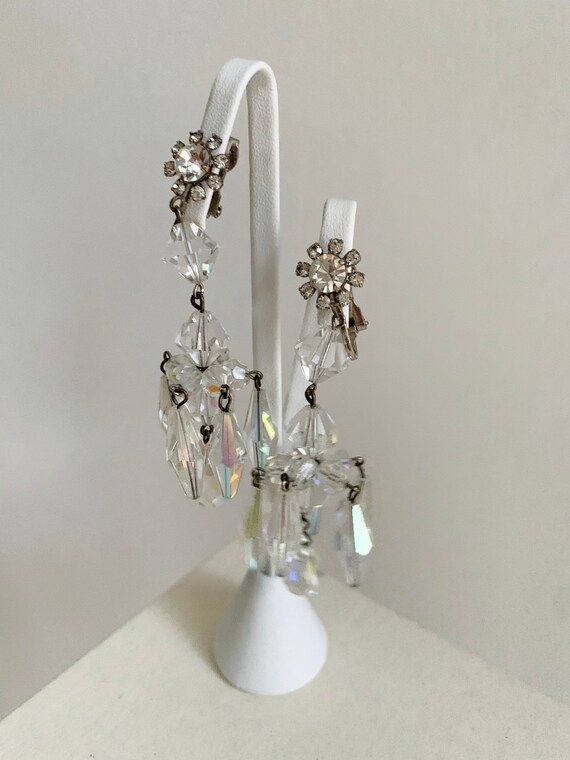 Vintage 1960's AB Crystal tone Chandelier Stateme… - image 6