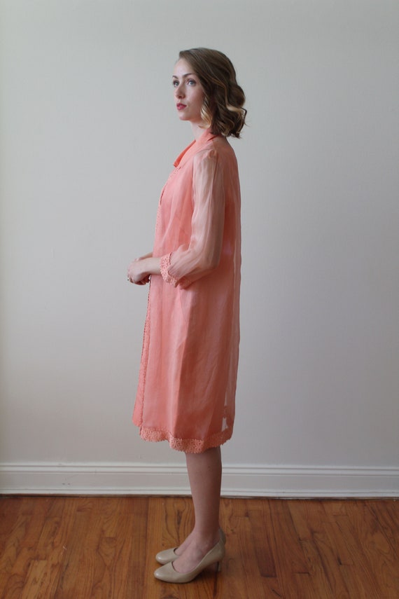 Vintage 1960s Coral Party Dress with Matching Jac… - image 7