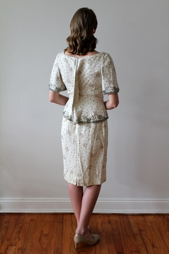 Vintage 1980s Short Sleeve Beaded Party Dress - image 9