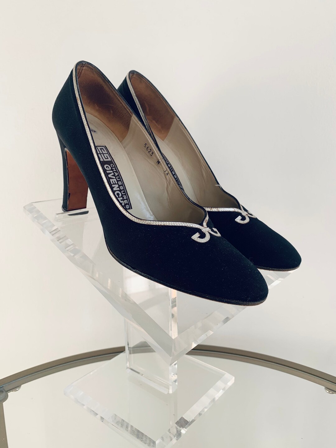 GIVENCHY Black Ankle Strap Wedge Sandals, sz 37.5 | eBay