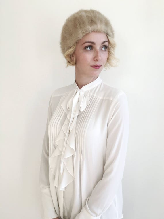 Vintage Blonde Mink Fur Winter Hat - Winter Weddi… - image 5