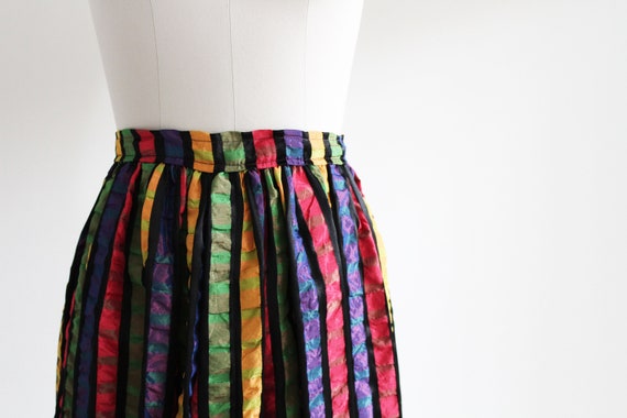 Vintage 1970s Full Length Skirt with Vertical Rai… - image 2