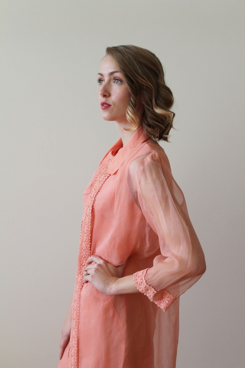 MOB Spring Wedding Wedding Shower Vintage 1960s Coral Party Dress with Matching Jacket