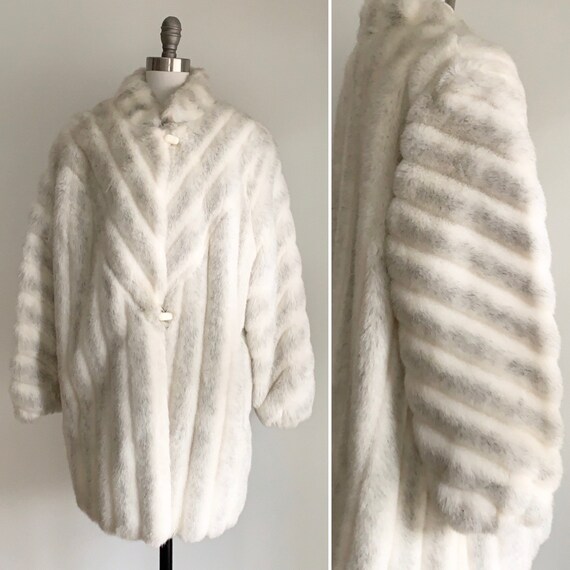 Vintage 1970's Faux Fur Winter Coat- Winter Weddin