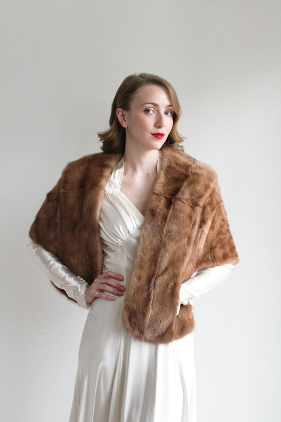 Vintage 1950's Brown Mink Fur Stole | AS IS - image 4