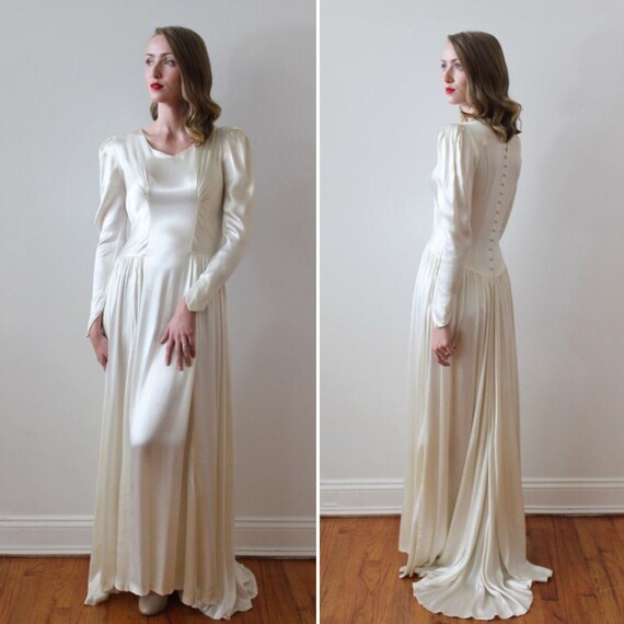 silk long sleeve wedding dress
