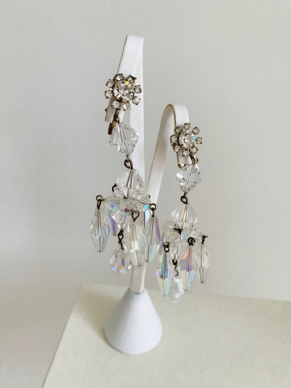 Vintage 1960's AB Crystal tone Chandelier Stateme… - image 3