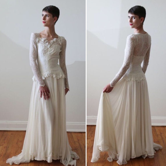 vintage silk wedding dress