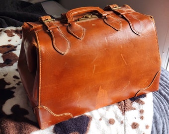 Mid Century Cowhide Medical Bag Schell Brand