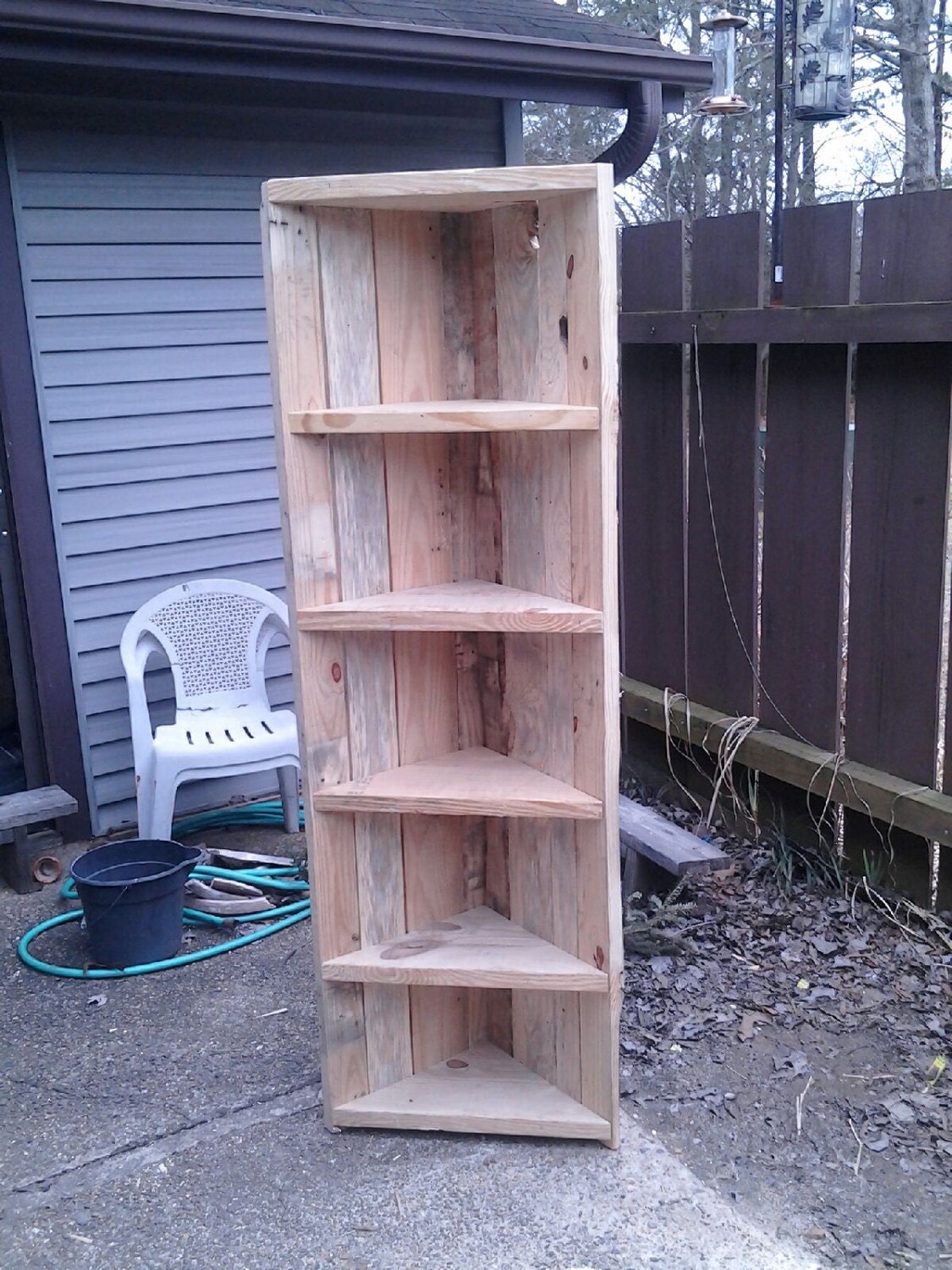 Reclaimed Wood Corner Shelf Etsy