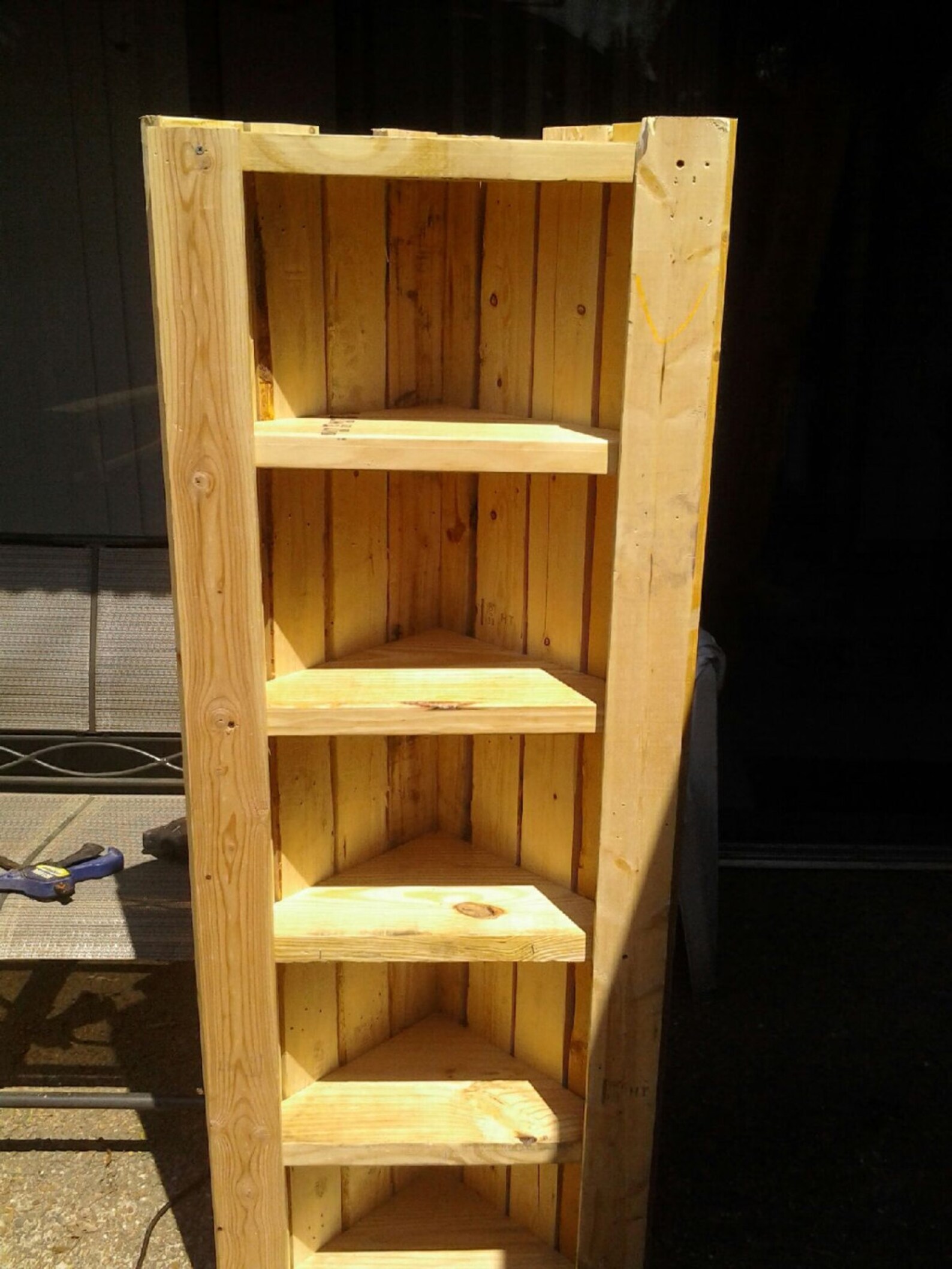 Reclaimed Wood Corner Shelf Etsy