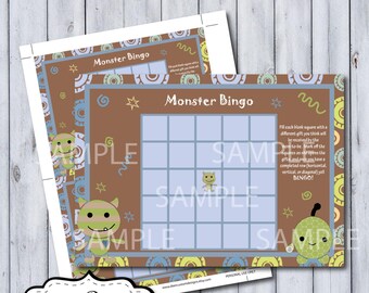 Peek A Boo Monster Bingo Shower Game | Peek A Boo Monster Nursery by Cocalo | DIY Printable | Personal Use Only | Instant Download