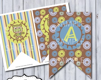 Peek A Boo Monster Bunting Banner | 26 Letters & 2 Monsters | Monster Nursery | DIY Printable | Personal Use Only | Instant Download