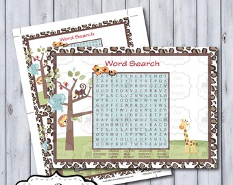 Treetop Buddies Word Search Shower Game | Tree Top Buddies Nursery by Lambs & Ivy| DIY Printable | Personal Use Only | Instant Download