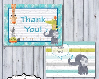 Yoo-Hoo Thank You Cards | Yoohoo Nursery by Lambs & Ivy | DIY Printable | Personal Use Only | Instant Download | Safari Jungle Giraffe