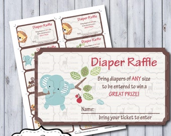 Treetop Buddies Diaper Raffle Tickets | Tree Top Buddies Nursery by Lambs and Ivy | DIY Printable | Personal Use Only | Instant Download