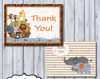 SS Noah Thank You Cards | S.S. Noah Nursery by Lambs & Ivy | DIY Printable | Personal Use Only | Instant Download | Noah's Ark Animals