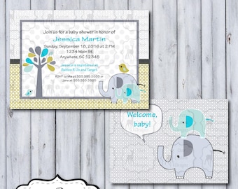 Custom Trunks of Love Baby Shower Invitation | Trunks of Love Nursery by Circo | Printable or Printed | Personal Use | Elephant Nursery Tree