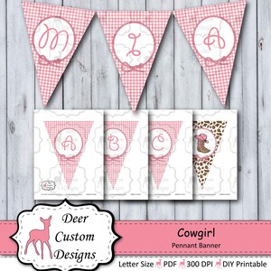 Cowgirl Banner Cowgirl Birthday Banner Western Party Banner Western Birthday Instant Download Printable image 1