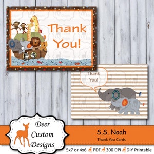 Tarjetas de agradecimiento SS Noah / S.S. Noah Nursery by Lambs & Ivy / DIY Imprimible / Solo uso personal / Descarga instantánea / Noah's Ark Animals