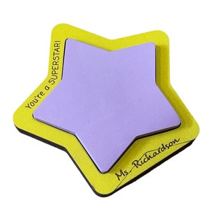 Personalized Star Teacher Sticky Note Holder Laser Engraved Teacher Appreciation or Back to School Gift for Teachers or Educators afbeelding 1