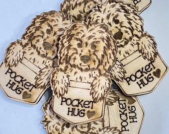 Dog Pocket Hug Laser Ready Cut File for Glowforge or Other Lasers | SVG and PDF Digital Cut File | Cute Pocket Pal Token Engraving File