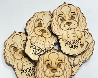 Dog Pocket Hug Laser Ready Cut File for Glowforge or Other Lasers | SVG and PDF Digital Cut File | Cute Pocket Pal Token Engraving File