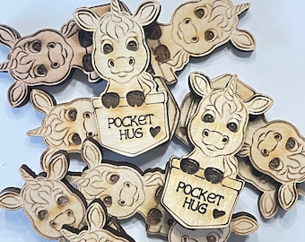 Unicorn Pocket Hug Laser Ready Cut File for Glowforge or Other Lasers | SVG and PDF Digital Cut File | Cute Pocket Pal Token Engraving File