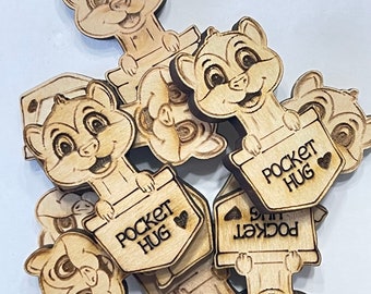 Meerkat Pocket Hug Laser Ready Cut File for Glowforge or Other Lasers | SVG and PDF Digital Cut File | Cute Pocket Pal Token Engraving File