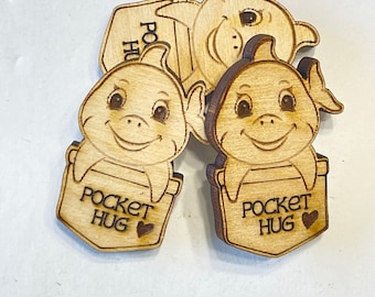 Dolphin Pocket Hug Laser Ready Cut File for Glowforge or Other Lasers | SVG and PDF Digital Cut File | Cute Pocket Pal Token Engraving File