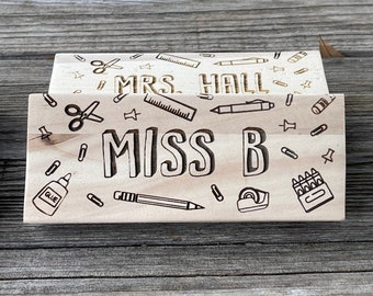 Personalized Teacher Dry Eraser | Laser Engraved Teacher Appreciation or Back to School Gift for Teachers or Educators