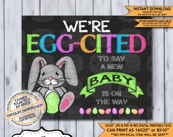 Easter Pregnancy Announcement | Photo Prop | Pregnancy Poster | Baby Reveal | Easter Pregnancy Sign | New Baby | Expecting | Undated