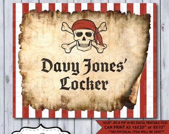 Printable Pirate Party Sign | Davy Jones | Instant Digital Download | Pirate Party Poster | Boy Birthday Decor | Pirate Party Decoration