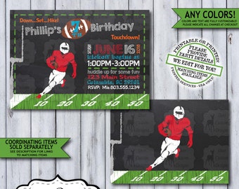 Football Birthday Invitation | Football Chalkboard Birthday Invite | Football Invitation | Football Birthday Party | Boy Football Party