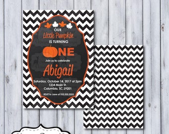 Pumpkin Birthday Invitation | First Birthday | Pumpkin Birthday Invite | Pumpkin Invitation | Fall Birthday | Our Little Pumpkin | Any Age