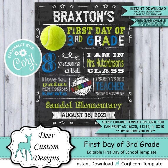 back-to-school-sign-editable-template-tennis-first-day-3rd-grade